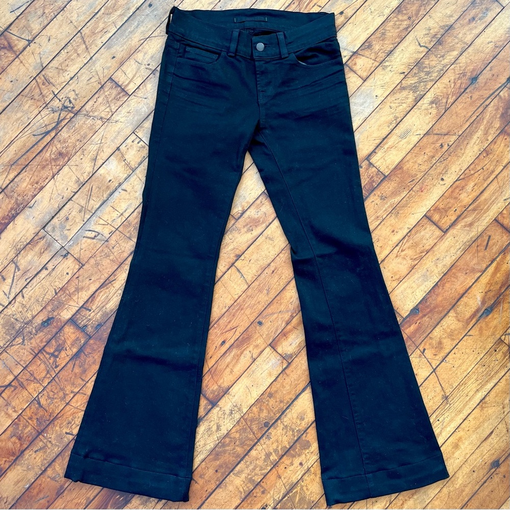 J Brand Black Flare Jeans Womens 25 Low Rise Stretch Denim Made in USA